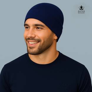 ALPHA STYLIST Blue Helmet Skull Cap for Men