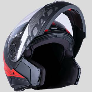 HEADFOX N1 SMART BLUETOOTH Hsba7 Mat black Red/ Single/Clear Visor/Flip up Motorbike Helmet