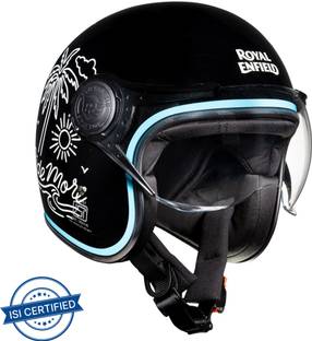 ROYAL ENFIELD Leather Trim Full Face with Visor Motorbike Helmet