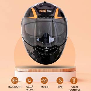 HEADFOX N2 Air 7 Smart Bluetooth Music | Calls | GPS | Waterproof | Voice Asst. Road DV Motorsports Helmet