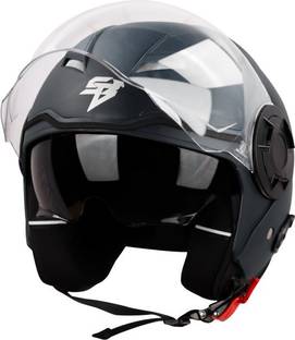 Steelbird SBH-31 DRX DASHING BLACK CLEAR VISOR WITH INNER SUN SHIELD Motorbike Helmet