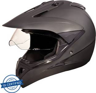 STUDDS MOTOCROSS PLAIN WITH VISOR OFF ROAD FULL FACE Motorbike Helmet
