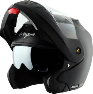VEGA CRUX DUAL VISOR FLIP UP BLACK MEDIUM Motorbike Helmet
