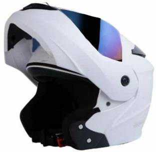 FOROLY Flip up ABS Material Aero- dynamic with Rainbow visor Motorbike Helmet