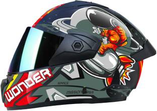 Agx Wonder Space with Anti UV Rainbow Visor ABS Material Unisex Motorbike Helmet