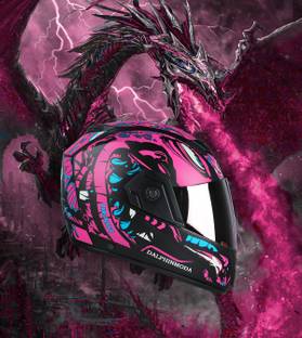 DALPHIN MODA MEGA JAZZ DRAGON WITH SPIDER GRAPHIC ISI APPROVED Motorbike Helmet. Motorbike Helmet