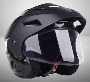 Lxt Black_Nano_Half_face_Helmet_with ISI Certified_BK_44 Motorbike Helmet