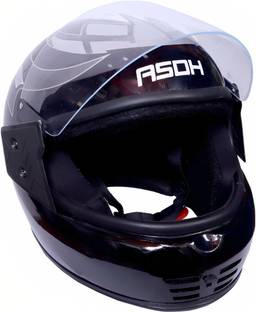 ASDH FULL FACE HELMET (ISI APPROVED) Motorbike Helmet (SILVER AND BLACK) Motorbike Helmet