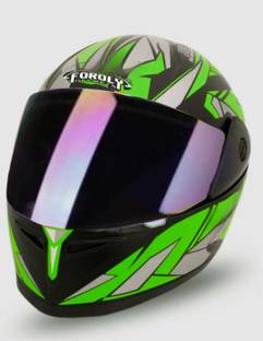 FOROLY Royal Deluxe Full Face ABS Material with Rainbow visor Motorbike Helmet