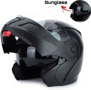 FOROLY O2 Flipup ISI with Scratch Resistant Polycarbonate Visor And Sunvisor Glasses Motorbike Helmet