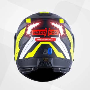 HEADFOX N2 Air 7 Smart Bluetooth GPS | Music | Calls | Waterproof | Voice Asst. Road DV Motorsports Helmet