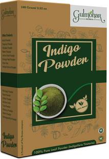 GULMOHAR 100% Organic Indigo Powder For Hair Care | Natural Hair Color | Natural Black