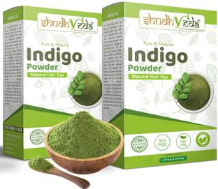 Shudhveda 100% Pure & Natural Indigo Powder For Hair Dye (100g*2)