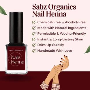 SABZ ORGANICS Nail Heena Mehendi Dark Maroon Wudu Friendly Natural Mehendi