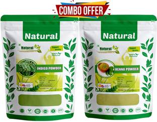 Natural Health and Herbal Products Indigo Henna Powder for Hair Care(Growth, Fall, Color, Conditioner) Combo
