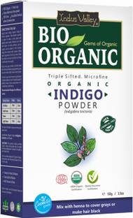 Indus Valley Bio Organic Indigo Powder Henna, Indigofera Tinctoria For Hair Color & Hair Care