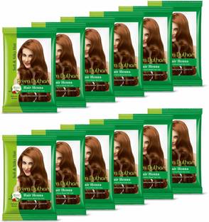 Prem Dulhan Hair Henna Natural Henna Based Hair Color |Natural Brown| -25gm (Pack of 12)