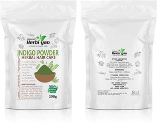 Natural's Herbiyan Organics 100% Pure Herbal Indigo Heena Powder For Hair Color
