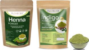 FLORECER Henna Powder + Indigo Powder For Hair Color- Each 100 Gram