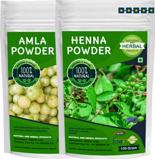 NATURAL AND HERBAL PRODUCTS Henna Amla Powder for Hair Care(Growth, Fall, Color, Conditioner) Combo - 100Gram (Pack of 2)