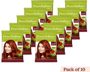 Prem Dulhan Henna Based Natural Brown Hair Color 10G (Pack Of 10)