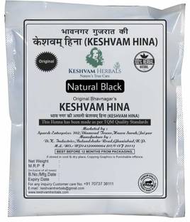 Keshvam Herbals Hina, Black pack of 8 (200gm), Ayurvedic Mehndi, Original Bhavnagar Hair Dye