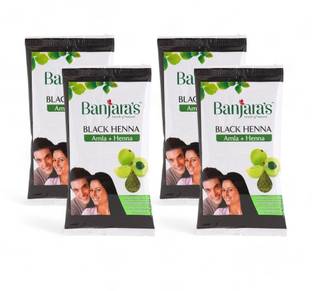 Banjaras Amla + Henna Black Hair Color Henna - 20g (Pack Of 4)