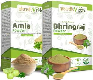 Shudhveda 100% Pure & Natural Bhringraj Powder/ Amla Powder - 100g+125g