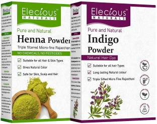 Elecious Indigo and Henna powder for Black Hair - 200 g each | Natural Hair dye