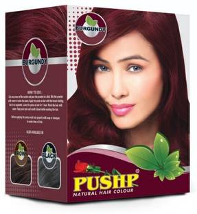 Pushp Henna Natural Hair Colour Burgundy 10gm each(Pack of 10)