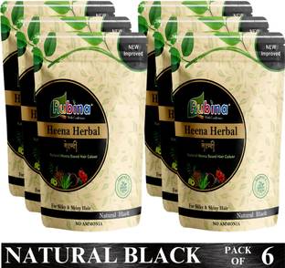Rubina Black Herbal Mehendi For Hair With Goodness Of 9 Herbs| Natural Hair Colour|
