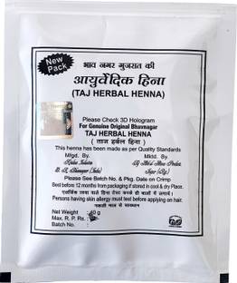 taj henna Herbal Bhavanagar Hair henna, Natural Black 40 Gm (Pack 8)