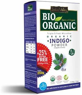 Indus Valley Bio Organic Indigo Powder Henna, Indigofera Tinctoria For Hair Color & Hair Care
