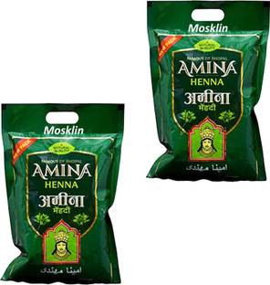MOSKLIN AMINA HEENA MEHENDI FAMOUS OF BHOPAL FOR SHINEE HAIR PACK OF - 250gm x 2