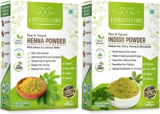 EXPEDITECURE Natural Dye for Black Hair (Henna powder, Indigo leaves powder combo pack)