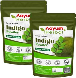 Aayush Herbal Organic Indigo Powder for Hair - 100% Natural Hair color (100gx2)