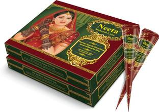 Neeta Mehendi Cone Henna Temporary Tettoo Mehendi (Pack of 24 Pcs) Natural Mehendi