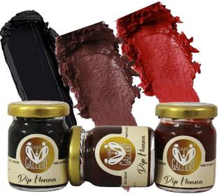 careone gallery Dip Instant Red, Brown, Black Colour Paste For Finger Tips With 9 Types Stickers