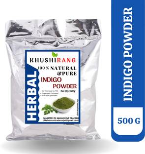 KHUSHIRANG Pure and Natural Indigo powder for black hair 500g (Both For Men & Women)