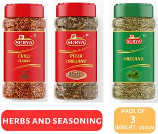 Surya CHILLI FLAKES, PIZZA OREGANO & OREGANO COMBO 200gm