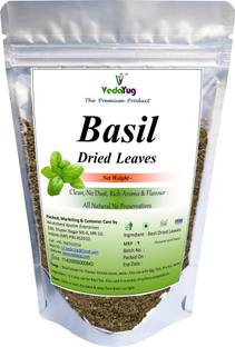 VY VedaYug Basil Leaves Dried / Italian Sweet Basil for Seasonings, Pasta, Pizza, Salads, Sauces & Soup, (Pack of 2 x 70g)