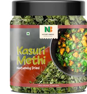 Nature's Bridge Kasuri Methi Leaves | Dry Fenugreek Leaves | Organic Kasoori Methi - 100 gm Jar