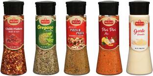 MOTABA Chilli Flakes, Dry Oregano, Pizza-Pasta Seasoning, Piri Piri & Garlic Powder -