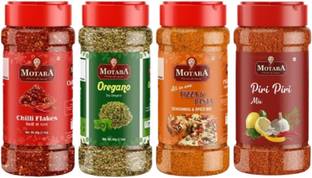 motaba masala Chilli Flakes-50g, Dry Oregano-50g, Pizza-Pasta Seasoning-70g & Piri Piri-100g