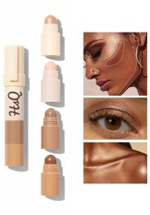 HSQ Multi-Use Cream Contour & Highlighter Stick for Cheeks, Eyes & Body Highlighter