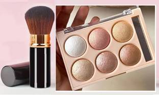 EVERERIN Highlighter Highlight Shimmering Powder With Professional Makeup Brush Highlighter