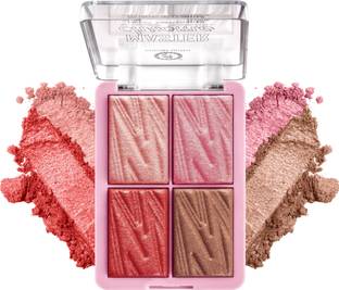 COLORS QUEEN 4 Shade Master Chrome Illuminating Glow Metallic Face Kit Highlighter Palette Highlighter
