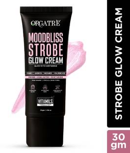 Orgatre Strobe Cream Pink - Instant Glow Highlighter, Primer & Moisturizer Makeup Finish Highlighter