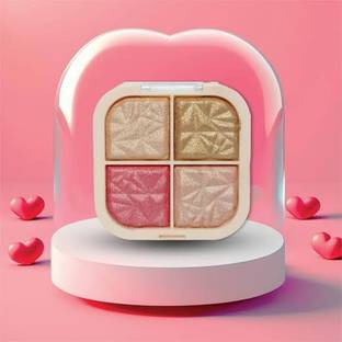 verellis 4 Shade Shimmer Highlighter Palette for Radiant Glowing Makeup Look Highlighter