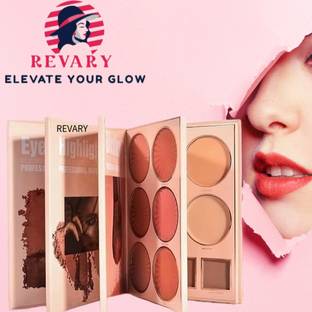 revary 4-in-1 Foldable Makeup Palette | All-in-One Makeup Book for All Skin Tones Highlighter